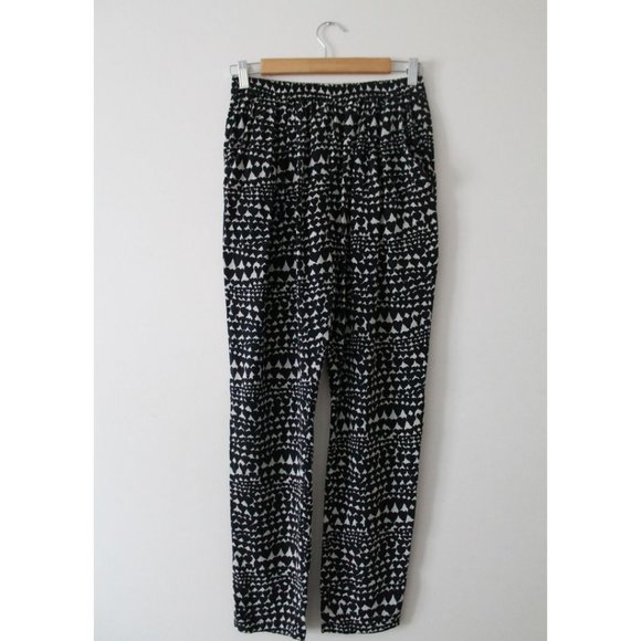 Stella McCartney Heart Print Silk Pants Black White Size 40 - Picture 2 of 13